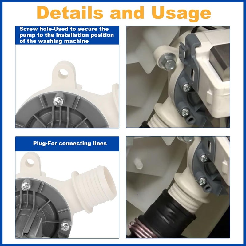 Yendse WH23X28418 290D1201G003 WH23X24178 Drain Pump Compatible with GE Hotpoint, Replaces 290D1201G001 B40-3A01 AP6889136 PS12723115 B30-3A02 WH23X27574 4958182 AP6889136 PS12723115 EAP12723115 - Image 4
